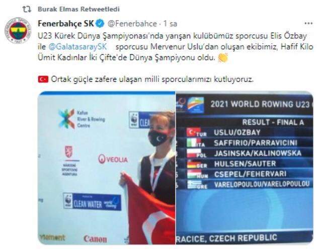 Fenerbahçe ve Galatasaray'ın ortak paylaşımı sporseverlerden alkış topladı Fenerbahçe ve Galatasaray'ın ortak paylaşımı sporseverlerden alkış topladı