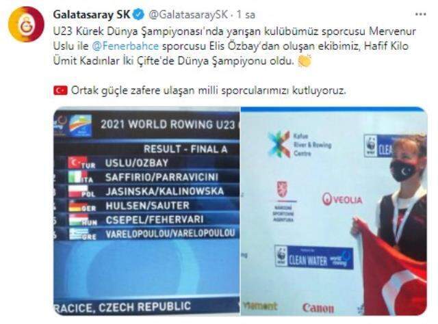 Fenerbahçe ve Galatasaray'ın ortak paylaşımı sporseverlerden alkış topladı Fenerbahçe ve Galatasaray'ın ortak paylaşımı sporseverlerden alkış topladı