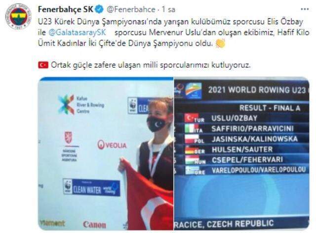 Fenerbahçe ve Galatasaray'ın ortak paylaşımı sporseverlerden alkış topladı Fenerbahçe ve Galatasaray'ın ortak paylaşımı sporseverlerden alkış topladı