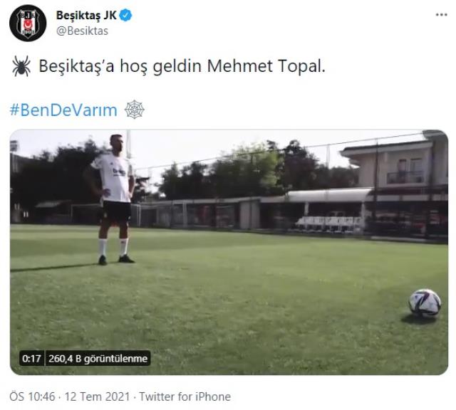 Beşiktaş, Mehmet Topal transferini özel bir videoyla duyurdu