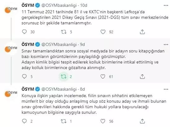 DGS sınavından sonra soru kitapçığının bazı kısımlarını sosyal medyada paylaşan aday gözaltına alındı