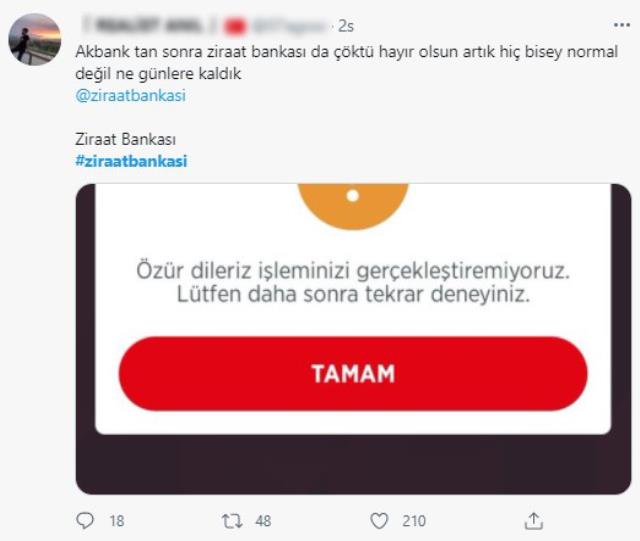 Ziraat Bankası'ndaki sistem arızası kısa süre içinde sosyal medyada gündem oldu! Tepki tweetleri yağıyor