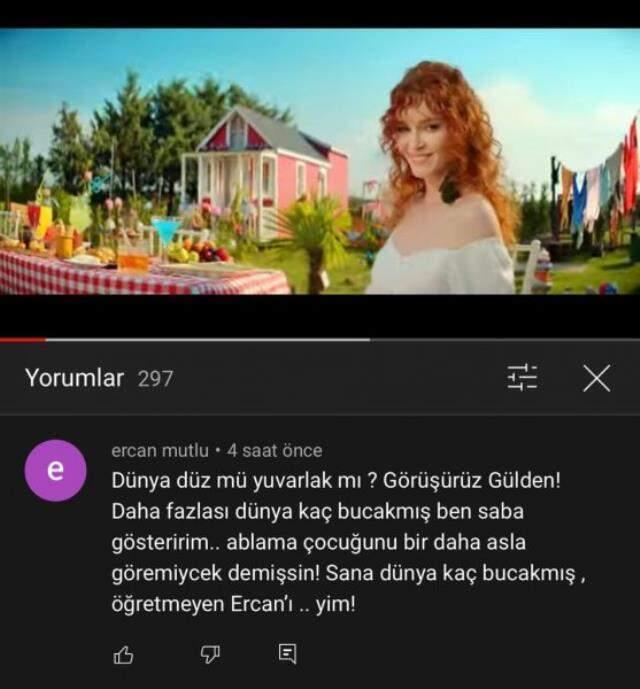 Youtube'de yeni çıkardığı şarkının altına yorum yaptı! Şarkıcı Gülden'e eski eşinden tehdit