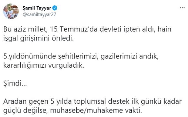 Sivri çıkışlarıyla bilinen AK Partili Tayyar'dan partisine çok konuşulacak 15 Temmuz eleştirisi: Muhasebe vakti