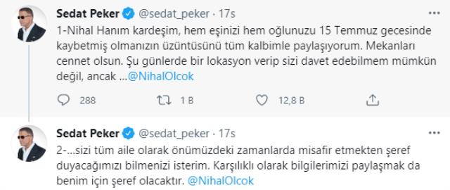 Sedat Peker'den 'Lokasyon at ben gelirim' çağrısında bulunan Nihal Olçok'a yanıt: Şeref duyarım