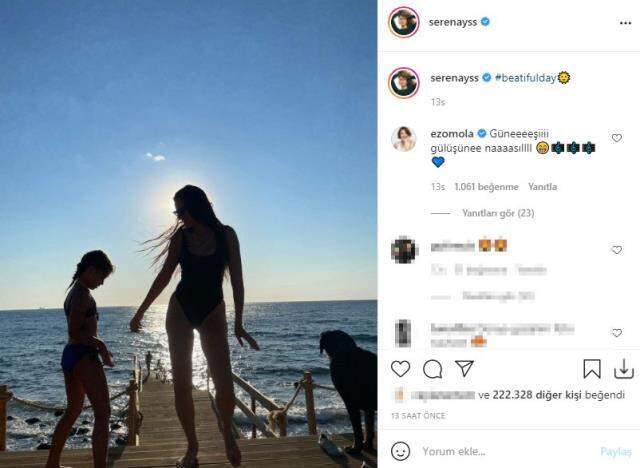 İskelede siyah mayosuyla poz veren Serenay Sarıkaya'ya beğeni yağdı İskelede siyah mayosuyla poz veren Serenay Sarıkaya'ya beğeni yağdı