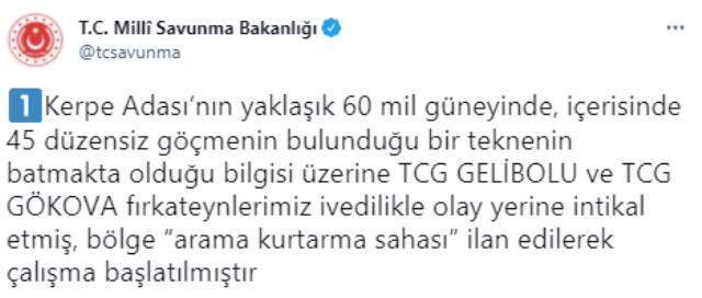 Son Dakika: Kaş açıklarında içerisinde 45 göçmenin bulunduğu tekne battı, arama kurtarma çalışmaları devam ediyor Son Dakika: Kaş açıklarında içerisinde 45 göçmenin bulunduğu tekne battı, arama kurtarma çalışmaları devam ediyor