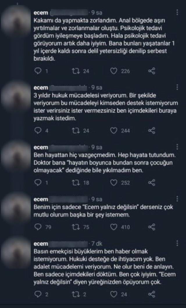 Sosyal medyayı ayağa kaldıran tecavüz iddiası! 22 yaşındaki genç kızın anlattıkları kan dondurdu Sosyal medyayı ayağa kaldıran tecavüz iddiası! 22 yaşındaki genç kızın anlattıkları kan dondurdu
