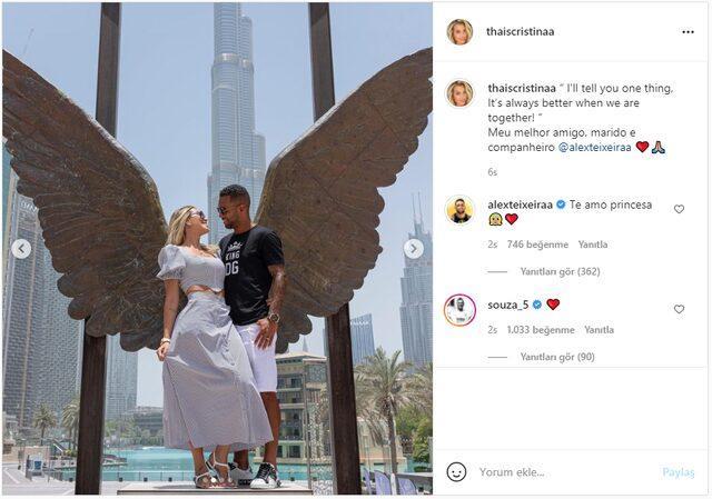 Beşiktaşlı taraftarlar, Brezilyalı futbolcu Alex Teixeira'nın eşinin paylaşımlarına yorum yağdırıyor