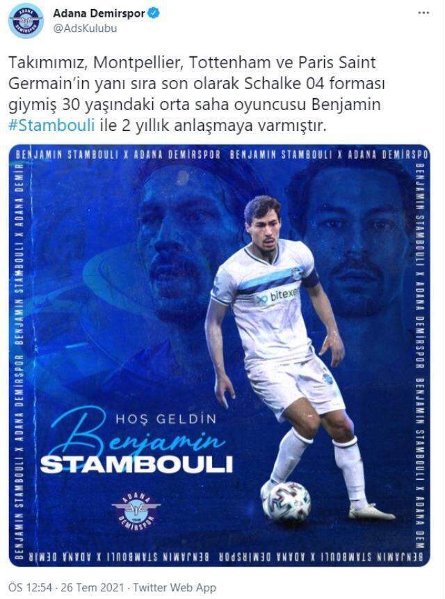 Mavi Şimşekler, Benjamin Stambouli'yle 2 yıllık anlaşma sağladı