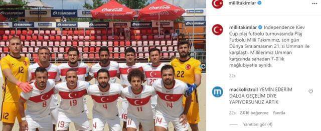 Plaf futbolunda Umman'a 7-0 kaybeden Milli Takım alay konusu oldu Plaf futbolunda Umman'a 7-0 kaybeden Milli Takım alay konusu oldu