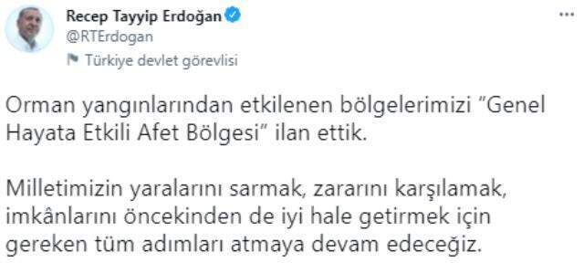 Son Dakika: Orman yangınlarından etkilenen bölgeler 'Genel Hayata Etkili Afet Bölgesi' ilan edildi Son Dakika: Orman yangınlarından etkilenen bölgeler 'Genel Hayata Etkili Afet Bölgesi' ilan edildi