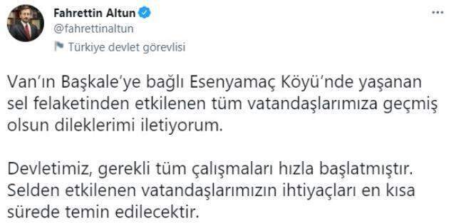 Bakan Pakdemirli'den Van'da yaşanan selle ilgili vatandaşlara destek: Zararlarının tamamını karşılayacağız