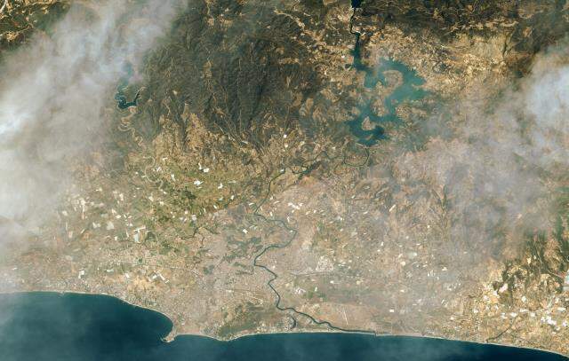 Manavgat ve Marmaris'teki orman yangınları Göktürk-1 ve Göktürk-2 uydularınca fotoğraflandı Manavgat ve Marmaris'teki orman yangınları Göktürk-1 ve Göktürk-2 uydularınca fotoğraflandı
