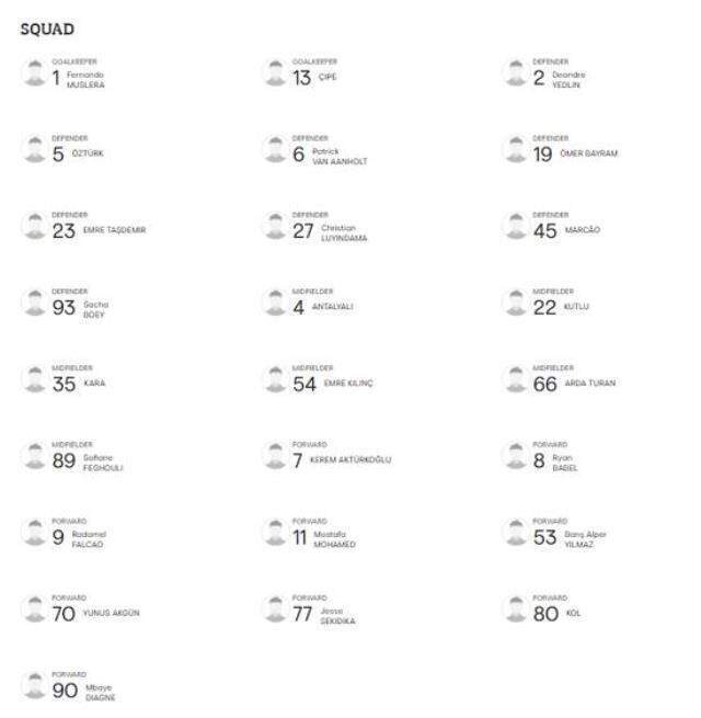 Sarı-Kırmızılılar'ın UEFA'ya bildirdiği 25 kişilik listede yeni transfer Cicaldau yer almadı Sarı-Kırmızılılar'ın UEFA'ya bildirdiği 25 kişilik listede yeni transfer Cicaldau yer almadı