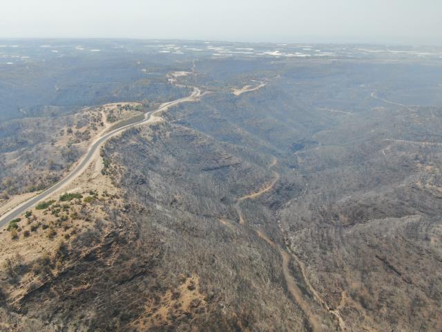 Manavgat'ta yangından etkilenen alanlar havadan drone ile görüntülendi