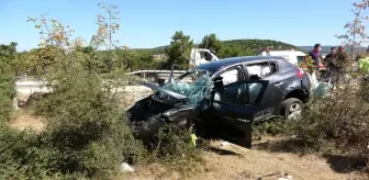 Çanakkale'de takla atan otomobildeki 3 kişi yaralandı