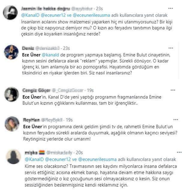 Ece Üner ile Susma programının fragmanında Emine Bulut'un kızının feryadının kullanılması tepki çekti