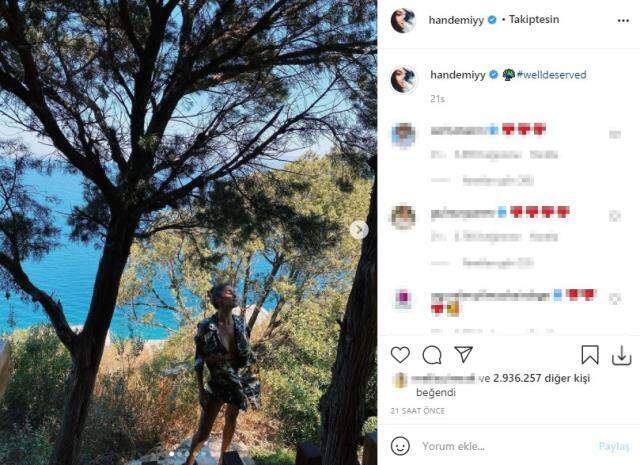 Tatile çıkan Hande Erçel, peş peşe bikinili pozlarını paylaştı Tatile çıkan Hande Erçel, peş peşe bikinili pozlarını paylaştı