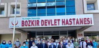 Bozkır'da sağlık çalışanlarına başarı ve teşekkür belgesi verildi