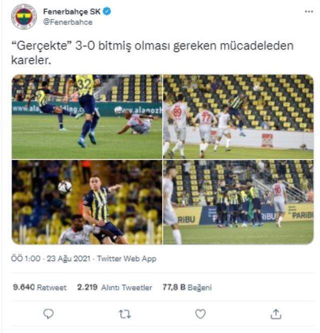 Fenerbahçe ve Antalyaspor, karşılaşmanın ardından 'fotoğraflı' göndermeler yaptı Fenerbahçe ve Antalyaspor, karşılaşmanın ardından 'fotoğraflı' göndermeler yaptı