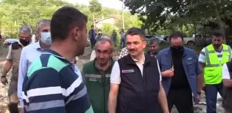 KASTAMONU - Bakan Pakdemirli, selden etkilenen İnebolu'nun Özlüce köyünü ziyaret etti