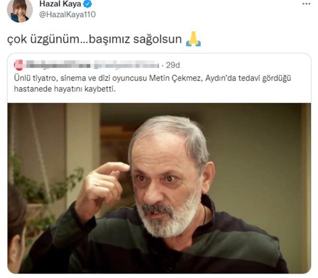 Metin Çekmez'in ani ölümü rol arkadaşı Hazal Kaya'yı yıktı: Çok üzgünüm