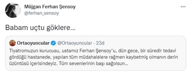 Ferhan Şensoy'un ölümü tüm Türkiye'yi yasa boğdu! Sanat ve siyaset dünyası usta oyuncuya böyle veda etti