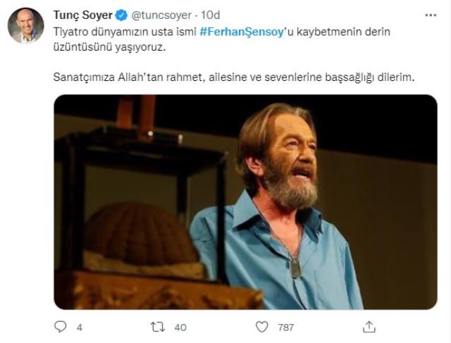 Ferhan Şensoy'un ölümü tüm Türkiye'yi yasa boğdu! Sanat ve siyaset dünyası usta oyuncuya böyle veda etti