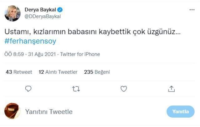 Usta tiyatrocu Ferhan Şensoy hayatını kaybetti! İlk paylaşım eski eşi Derya Baykal'dan geldi