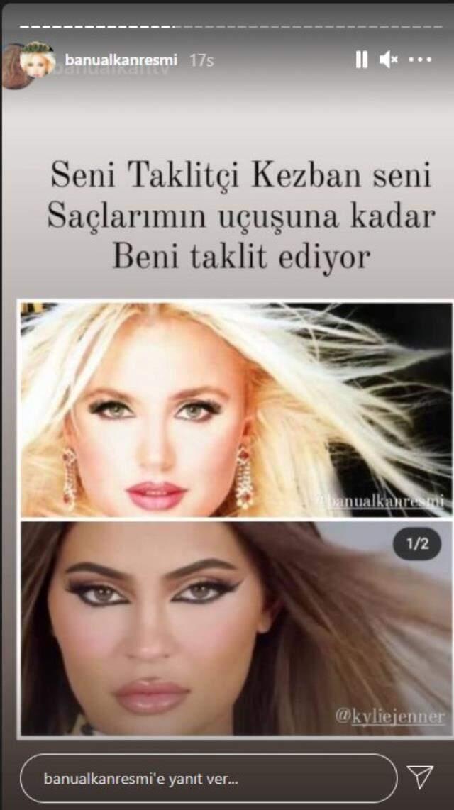 Tartışmasının fitilini ateşleyen Banu Alkan, Ajda Pekkan ve Kylie jenner'ı kendisini taklit etmekle suçladı