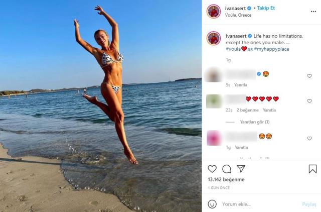 Ivana Sert deniz kenarından bikinili pozunu paylaştı