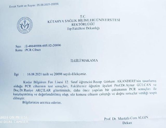 17 yaşındaki lise öğrencisi 60 bin liralık PCR cihazını 2 bin liraya üretti