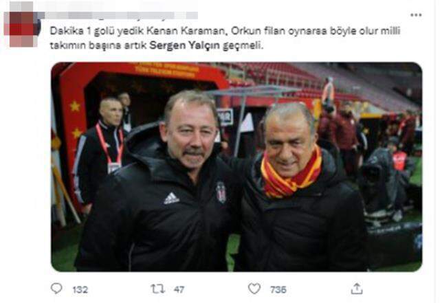 Şenol Güneş'in istifasını, Sergen Yalçın'ın Milli Takım'ın başına geçmesini istiyor Şenol Güneş'in istifasını, Sergen Yalçın'ın Milli Takım'ın başına geçmesini istiyor