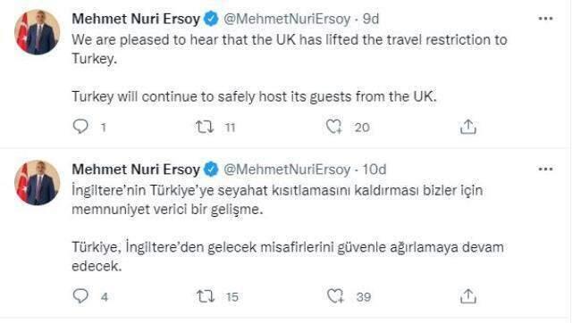 Son Dakika! İngiltere, Türkiye'yi seyahat sonrası zorunlu otel karantinası gerektiren kırmızı listeden çıkardı