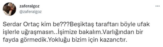 Serdar Ortaç'a ünlü oyuncu Zafer Algöz'den sert tepki! Beşiktaş taraftarından beğeni yağdı