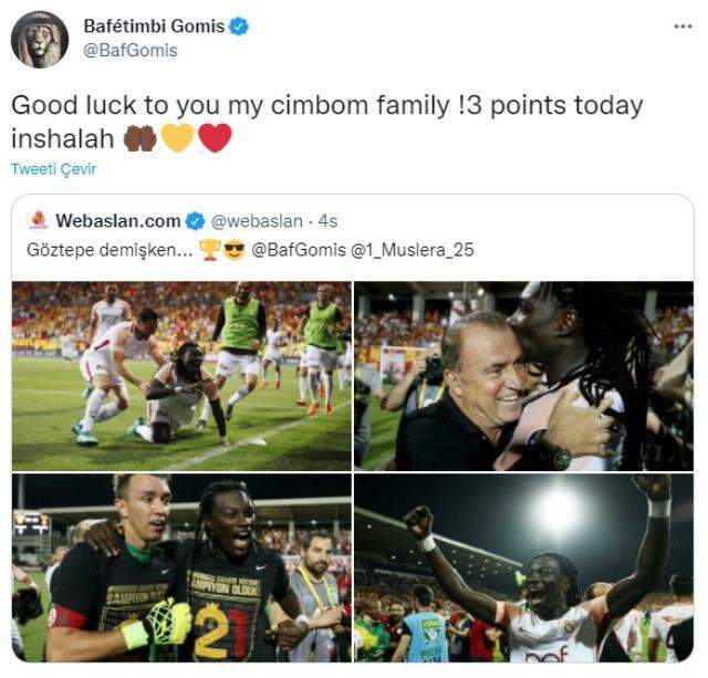Bafetimbi Gomis, Galatasaray'a başarılar diledi! Paylaşımına 'Geri dön' yorumları yağdı Bafetimbi Gomis, Galatasaray'a başarılar diledi! Paylaşımına 'Geri dön' yorumları yağdı