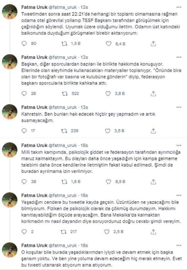 Milli Takım'da şiddet ve alkol krizi! Rekortmen Fatma Uruk ve Su Sporları Federasyonu Başkanı Özen birbirine girdi Milli Takım'da şiddet ve alkol krizi! Rekortmen Fatma Uruk ve Su Sporları Federasyonu Başkanı Özen birbirine girdi