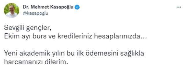 Ekim ayı burs ve kredi ödemeleri başladı