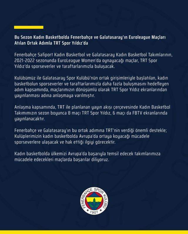 Başkanlar ilk adımı attı! Bu sezon Fenerbahçe ve Galatasaray'ın maçları ortak kanalda Başkanlar ilk adımı attı! Bu sezon Fenerbahçe ve Galatasaray'ın maçları ortak kanalda