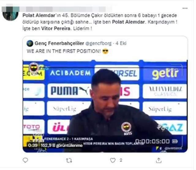 Vitor Pereira, Polat Alemdar'a benzetildi! Sosyal medya yıkılıyor