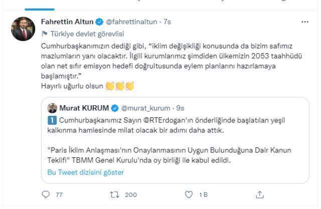 TBMM'de kabul edilen Paris İklim Anlaşması'na ilişkin kanun, Resmi Gazete'de yayımlanarak yürürlüğe girdi