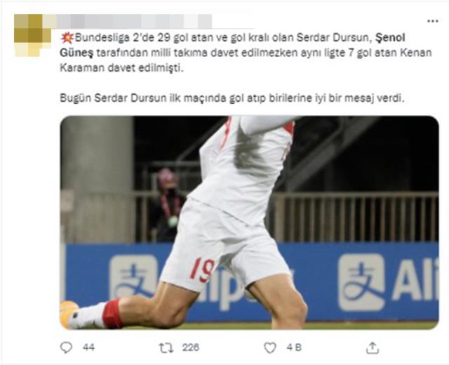 30 gol atan Serdar Dursun'u 'Kadroya almam' diyen Şenol Güneş'e tepki yağıyor! Bir gecede kahraman