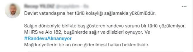 Hastaneye randevu alamayanlar tepkilerini sosyal medyadan dile getirdi