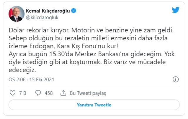 Son dakika: Kılıçdaroğlu, bugün Merkez Bankası Başkanı Şahap Kavcıoğlu ile görüşecek