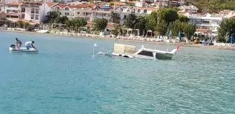 Datça'da olumsuz hava şartları nedeniyle batan lüks tekne 2'nci gününde de kurtarılamadı