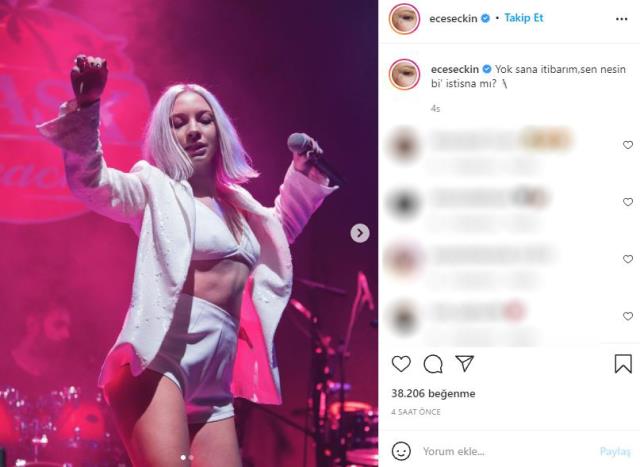 Şarkıcı Ece Seçkin konser sahnesine sütyensiz çıktı