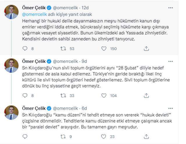 Kılıçdaroğlu'nun bürokratlarla ilgili açıklamalarına AK Parti'den cevap: Yassıada zihniyetidir Kılıçdaroğlu'nun bürokratlarla ilgili açıklamalarına AK Parti'den cevap: Yassıada zihniyetidir