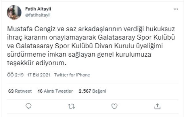 Fatih Altaylı, Galatasaray'a resmen geri döndü! Döner dönmez zehir zemberek sözler savurdu