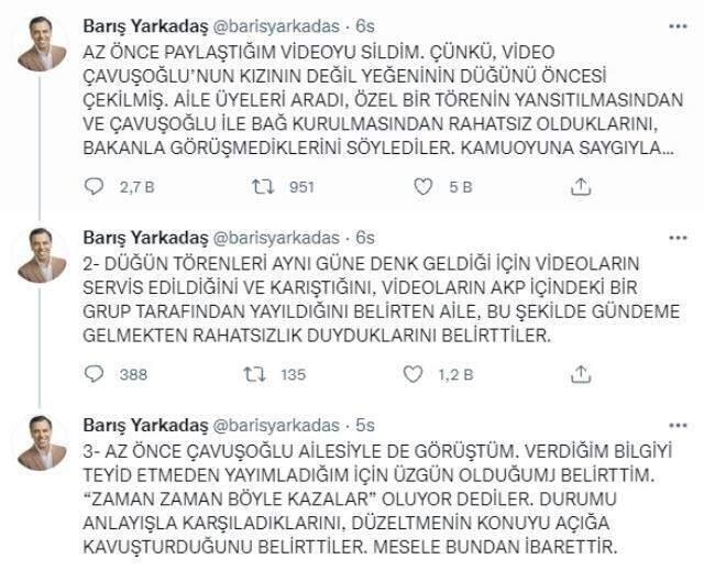 CHP'li eski vekil Yarkadaş'ın 'Bakan Çavuşoğlu'nun kızının lüks düğünü' dediği görüntüler CHP'li ismin çıktı